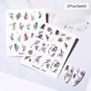 Harunouta Abstract Lady Face Water Decals Fruit Flower Summer Leopard Alphabet Leaves Nail Stickers Water Black Leaf Sliders