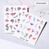 Harunouta Abstract Lady Face Water Decals Fruit Flower Summer Leopard Alphabet Leaves Nail Stickers Water Black Leaf Sliders