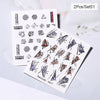 Harunouta Abstract Lady Face Water Decals Fruit Flower Summer Leopard Alphabet Leaves Nail Stickers Water Black Leaf Sliders