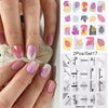 Harunouta Abstract Lady Face Water Decals Fruit Flower Summer Leopard Alphabet Leaves Nail Stickers Water Black Leaf Sliders