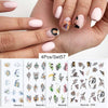 Harunouta Abstract Lady Face Water Decals Fruit Flower Summer Leopard Alphabet Leaves Nail Stickers Water Black Leaf Sliders