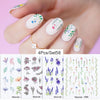 Harunouta Abstract Lady Face Water Decals Fruit Flower Summer Leopard Alphabet Leaves Nail Stickers Water Black Leaf Sliders