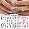 Harunouta Abstract Lady Face Water Decals Fruit Flower Summer Leopard Alphabet Leaves Nail Stickers Water Black Leaf Sliders