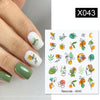 Harunouta Abstract Lady Face Water Decals Fruit Flower Summer Leopard Alphabet Leaves Nail Stickers Water Black Leaf Sliders
