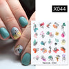 Harunouta Abstract Lady Face Water Decals Fruit Flower Summer Leopard Alphabet Leaves Nail Stickers Water Black Leaf Sliders