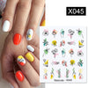 Harunouta Abstract Lady Face Water Decals Fruit Flower Summer Leopard Alphabet Leaves Nail Stickers Water Black Leaf Sliders