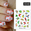 Harunouta Abstract Lady Face Water Decals Fruit Flower Summer Leopard Alphabet Leaves Nail Stickers Water Black Leaf Sliders