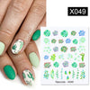 Harunouta Abstract Lady Face Water Decals Fruit Flower Summer Leopard Alphabet Leaves Nail Stickers Water Black Leaf Sliders