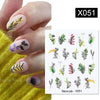 Harunouta Abstract Lady Face Water Decals Fruit Flower Summer Leopard Alphabet Leaves Nail Stickers Water Black Leaf Sliders