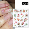 Harunouta Abstract Lady Face Water Decals Fruit Flower Summer Leopard Alphabet Leaves Nail Stickers Water Black Leaf Sliders