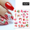 Harunouta Abstract Lady Face Water Decals Fruit Flower Summer Leopard Alphabet Leaves Nail Stickers Water Black Leaf Sliders