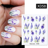 Harunouta Abstract Lady Face Water Decals Fruit Flower Summer Leopard Alphabet Leaves Nail Stickers Water Black Leaf Sliders