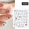 Harunouta Abstract Lady Face Water Decals Fruit Flower Summer Leopard Alphabet Leaves Nail Stickers Water Black Leaf Sliders