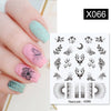 Harunouta Abstract Lady Face Water Decals Fruit Flower Summer Leopard Alphabet Leaves Nail Stickers Water Black Leaf Sliders