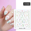 Harunouta Abstract Lady Face Water Decals Fruit Flower Summer Leopard Alphabet Leaves Nail Stickers Water Black Leaf Sliders