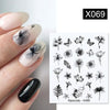 Harunouta Abstract Lady Face Water Decals Fruit Flower Summer Leopard Alphabet Leaves Nail Stickers Water Black Leaf Sliders