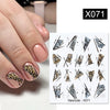 Harunouta Abstract Lady Face Water Decals Fruit Flower Summer Leopard Alphabet Leaves Nail Stickers Water Black Leaf Sliders