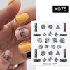 Harunouta Abstract Lady Face Water Decals Fruit Flower Summer Leopard Alphabet Leaves Nail Stickers Water Black Leaf Sliders