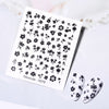Harunouta Abstract Lady Face Water Decals Fruit Flower Summer Leopard Alphabet Leaves Nail Stickers Water Black Leaf Sliders