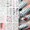 Valentines Manicure Love Letter Flower Sliders for Nails Inscriptions Nail Art Decoration Water Sticker Tips