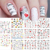 Valentines Manicure Love Letter Flower Sliders for Nails Inscriptions Nail Art Decoration Water Sticker Tips