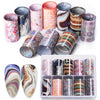 1 Box Marble Design Foils Nail Set Transfer Sticker Kit Flower Adehesive Paper Wraps Nail Art  DIY Tips Slider Papers Decoration