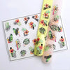 1pc 3D Acrylic Engraved  Nail Sticker Embossed White&Pink Color Flower Water Decals Empaistic Nail Water Slide Decals