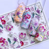 1pc 3D Acrylic Engraved  Nail Sticker Embossed White&Pink Color Flower Water Decals Empaistic Nail Water Slide Decals