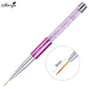 Monja Nail Art Metal Acrylic Liquid Powder Carving UV Gel Extension Builder French Flower Stripe Painting Drawing Liner Brush