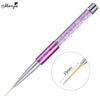 Monja Nail Art Metal Acrylic Liquid Powder Carving UV Gel Extension Builder French Flower Stripe Painting Drawing Liner Brush