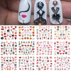 Valentines Manicure Love Letter Flower Sliders for Nails Inscriptions Nail Art Decoration Water Sticker Tips