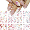 Valentines Manicure Love Letter Flower Sliders for Nails Inscriptions Nail Art Decoration Water Sticker Tips
