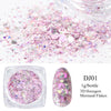 Crystal Fire Opal Flakes Nail Sequins Purple Holographic Glitter DIY Chrome Powder for Spring Nails Manicure Paillettes