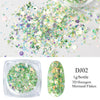Crystal Fire Opal Flakes Nail Sequins Purple Holographic Glitter DIY Chrome Powder for Spring Nails Manicure Paillettes