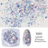 Crystal Fire Opal Flakes Nail Sequins Purple Holographic Glitter DIY Chrome Powder for Spring Nails Manicure Paillettes