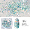 Crystal Fire Opal Flakes Nail Sequins Purple Holographic Glitter DIY Chrome Powder for Spring Nails Manicure Paillettes