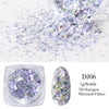 Crystal Fire Opal Flakes Nail Sequins Purple Holographic Glitter DIY Chrome Powder for Spring Nails Manicure Paillettes