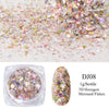 Crystal Fire Opal Flakes Nail Sequins Purple Holographic Glitter DIY Chrome Powder for Spring Nails Manicure Paillettes