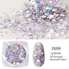 Crystal Fire Opal Flakes Nail Sequins Purple Holographic Glitter DIY Chrome Powder for Spring Nails Manicure Paillettes