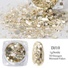 Crystal Fire Opal Flakes Nail Sequins Purple Holographic Glitter DIY Chrome Powder for Spring Nails Manicure Paillettes