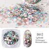 Crystal Fire Opal Flakes Nail Sequins Purple Holographic Glitter DIY Chrome Powder for Spring Nails Manicure Paillettes