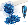 Crystal Fire Opal Flakes Nail Sequins Purple Holographic Glitter DIY Chrome Powder for Spring Nails Manicure Paillettes