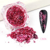 Crystal Fire Opal Flakes Nail Sequins Purple Holographic Glitter DIY Chrome Powder for Spring Nails Manicure Paillettes
