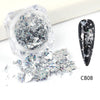 Crystal Fire Opal Flakes Nail Sequins Purple Holographic Glitter DIY Chrome Powder for Spring Nails Manicure Paillettes