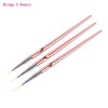 3pcs Nail Art Drawing Striping Liner Pen Brush DIY Painting Flower Drawing Lines Set Manicure Nails Design Professional Home Use