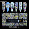 400Pcs/Box 20 Shape Glass Crystals Stones Decorations AB Flat Back 3D Mixed Nail Art Rhinestone Set With A Pen