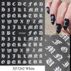 Letter 3D Decals Nail Art Stickers English Old Font Black Number Tattoo Nails Design Water Sliders DIY Manicure Decoration