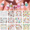 12pcs Avocado Nail Stickers Cute Cartoon Transfer Sliders For Nails Dog Cat Water Decals Anime Tatto For Manicure
