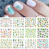 12pcs Avocado Nail Stickers Cute Cartoon Transfer Sliders For Nails Dog Cat Water Decals Anime Tatto For Manicure