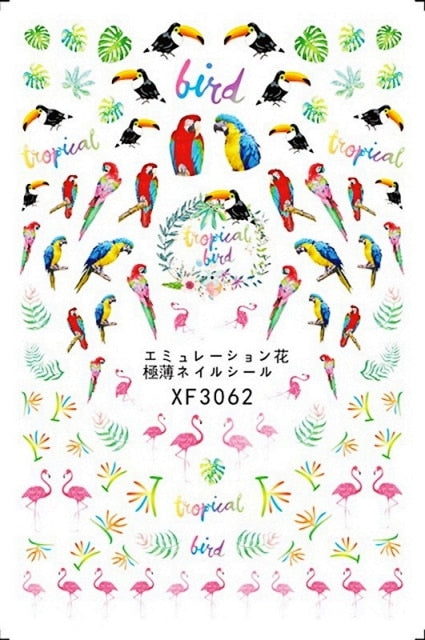 Bear Set Nails Sticker for Nail Decoration Back Glue Nails Art Stickers Decals Design Manicure Cute Cartoon Transfer Foil Decals